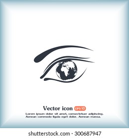 Eye icon. Look at the world with open eyes. Vector illustration.