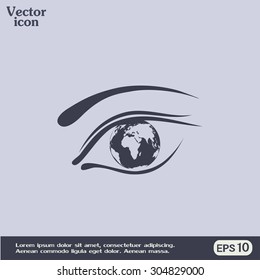 Eye icon. Look at the world with open eyes. Vector illustration.