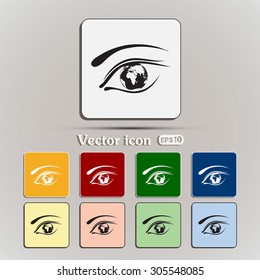 Eye icon. Look at the world with open eyes. Vector illustration.