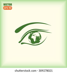 Eye icon. Look at the world with open eyes. Vector illustration.
