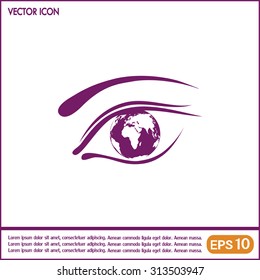 Eye icon. Look at the world with open eyes. Vector illustration.