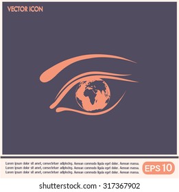 Eye icon. Look at the world with open eyes. Vector illustration.