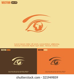 Eye icon. Look at the world with open eyes. Vector illustration.