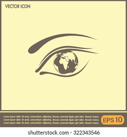 Eye icon. Look at the world with open eyes. Vector illustration.
