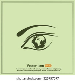 Eye icon. Look at the world with open eyes. Vector illustration.