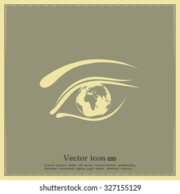 Eye icon. Look at the world with open eyes. Vector illustration.