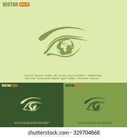 Eye icon. Look at the world with open eyes. Vector illustration.