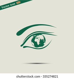 Eye icon. Look at the world with open eyes. Vector illustration.