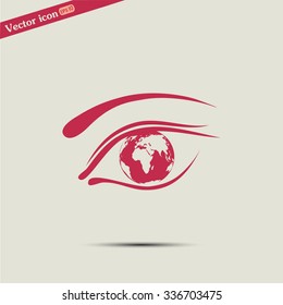 Eye icon. Look at the world with open eyes. Vector illustration.