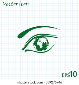 Eye icon. Look at the world with open eyes. Vector illustration.