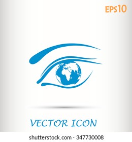 Eye icon. Look at the world with open eyes. Vector illustration.