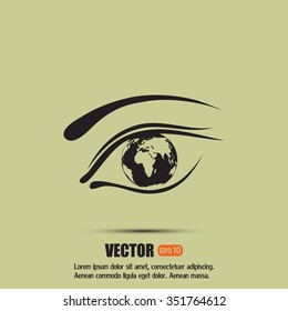 Eye icon. Look at the world with open eyes. Vector illustration.
