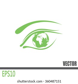 Eye icon. Look at the world with open eyes. Vector illustration.