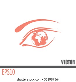 Eye icon. Look at the world with open eyes. Vector illustration.