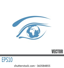 Eye icon. Look at the world with open eyes. Vector illustration.