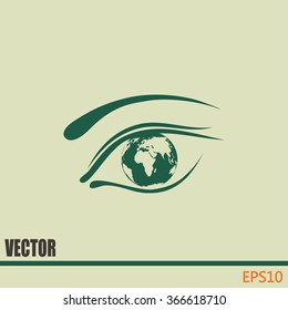 Eye icon. Look at the world with open eyes. Vector illustration.
