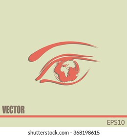 Eye icon. Look at the world with open eyes. Vector illustration.