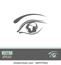 Eye icon. Look at the world with open eyes. Vector illustration.