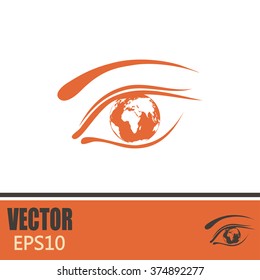 Eye icon. Look at the world with open eyes. Vector illustration.