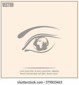 Eye icon. Look at the world with open eyes. Vector illustration.