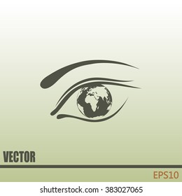 Eye icon. Look at the world with open eyes. Vector illustration.