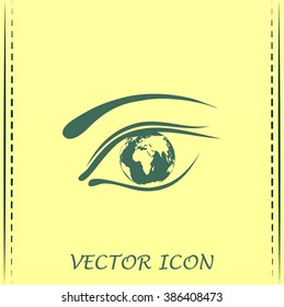 Eye icon. Look at the world with open eyes. Vector illustration.