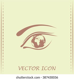 Eye icon. Look at the world with open eyes. Vector illustration.