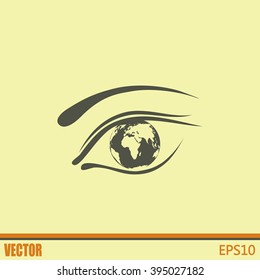 Eye icon. Look at the world with open eyes. Vector illustration.