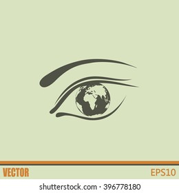 Eye icon. Look at the world with open eyes. Vector illustration.