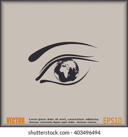 Eye icon. Look at the world with open eyes. Vector illustration.