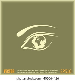 Eye icon. Look at the world with open eyes. Vector illustration.