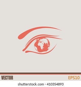 Eye icon. Look at the world with open eyes. Vector illustration.