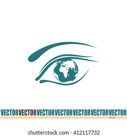 Eye icon. Look at the world with open eyes. Vector illustration.