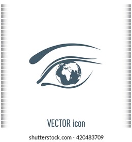 Eye icon. Look at the world with open eyes. Vector illustration.