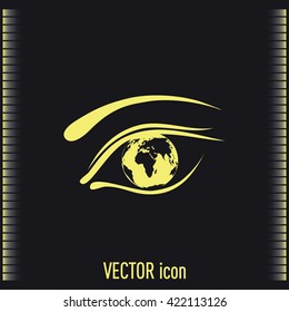 Eye icon. Look at the world with open eyes. Vector illustration.