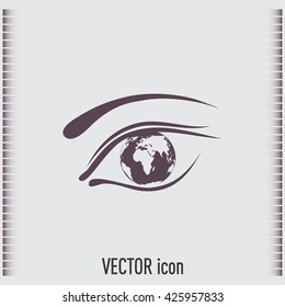 Eye icon. Look at the world with open eyes. Vector illustration.