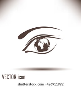 Eye icon. Look at the world with open eyes. Vector illustration.