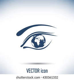 Eye icon. Look at the world with open eyes. Vector illustration.