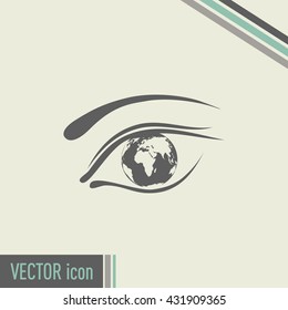 Eye icon. Look at the world with open eyes. Vector illustration.