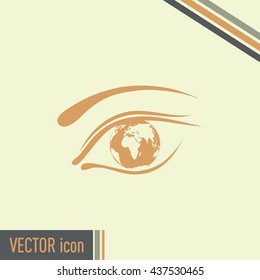 Eye icon. Look at the world with open eyes. Vector illustration.