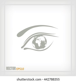 Eye icon. Look at the world with open eyes. Vector illustration.