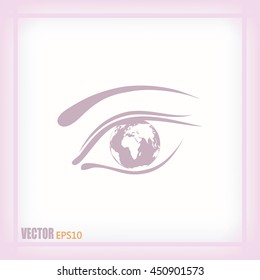 Eye icon. Look at the world with open eyes. Vector illustration.