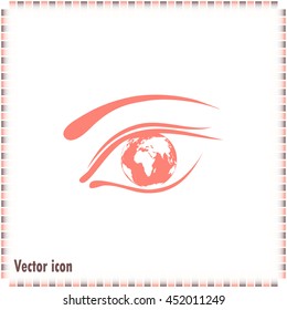 Eye icon. Look at the world with open eyes. Vector illustration.