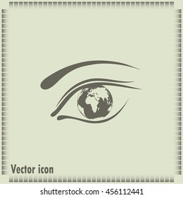 Eye icon. Look at the world with open eyes. Vector illustration.
