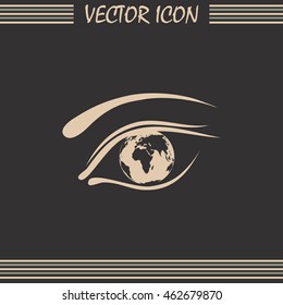 Eye icon. Look at the world with open eyes. Vector illustration.