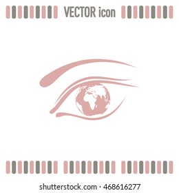 Eye icon. Look at the world with open eyes. Vector illustration.