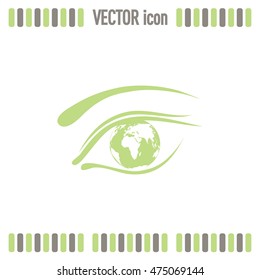 Eye icon. Look at the world with open eyes. Vector illustration.