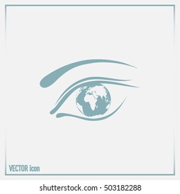 Eye icon. Look at the world with open eyes. Vector illustration.