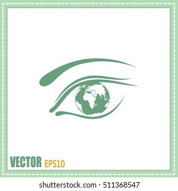 Eye icon. Look at the world with open eyes. Vector illustration.