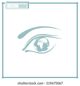 Eye icon. Look at the world with open eyes. Vector illustration.